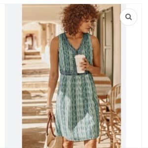 J. Jill  Dress in Green and White